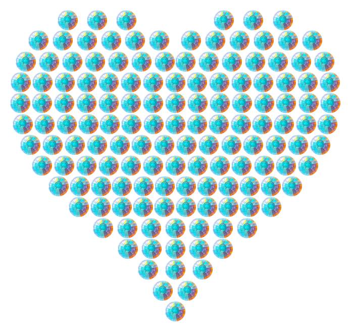 Трафарет Сердце компактное — RHT_HEART5_SS12_CRYSTAL_AB_DMC