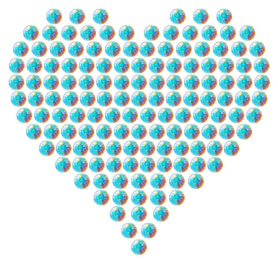 Трафарет Сердце компактное — RHT_HEART5_SS20_CRYSTAL_AB_DMC