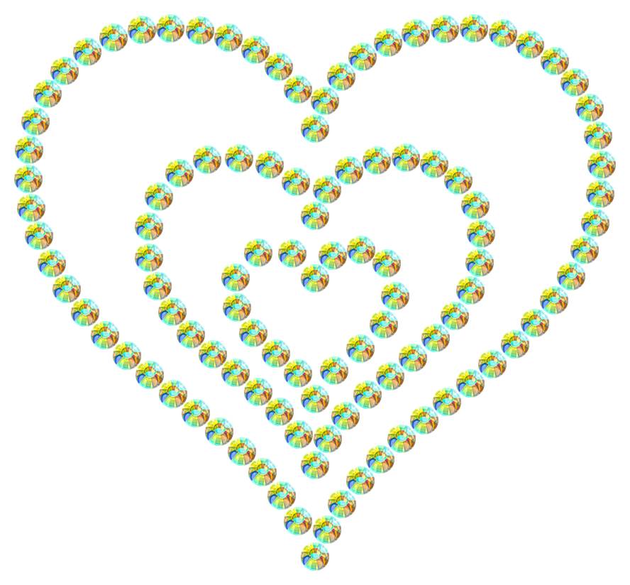 Трафарет Тройное сердце — RHT_HEART7_SS12_CRYSTAL_AB