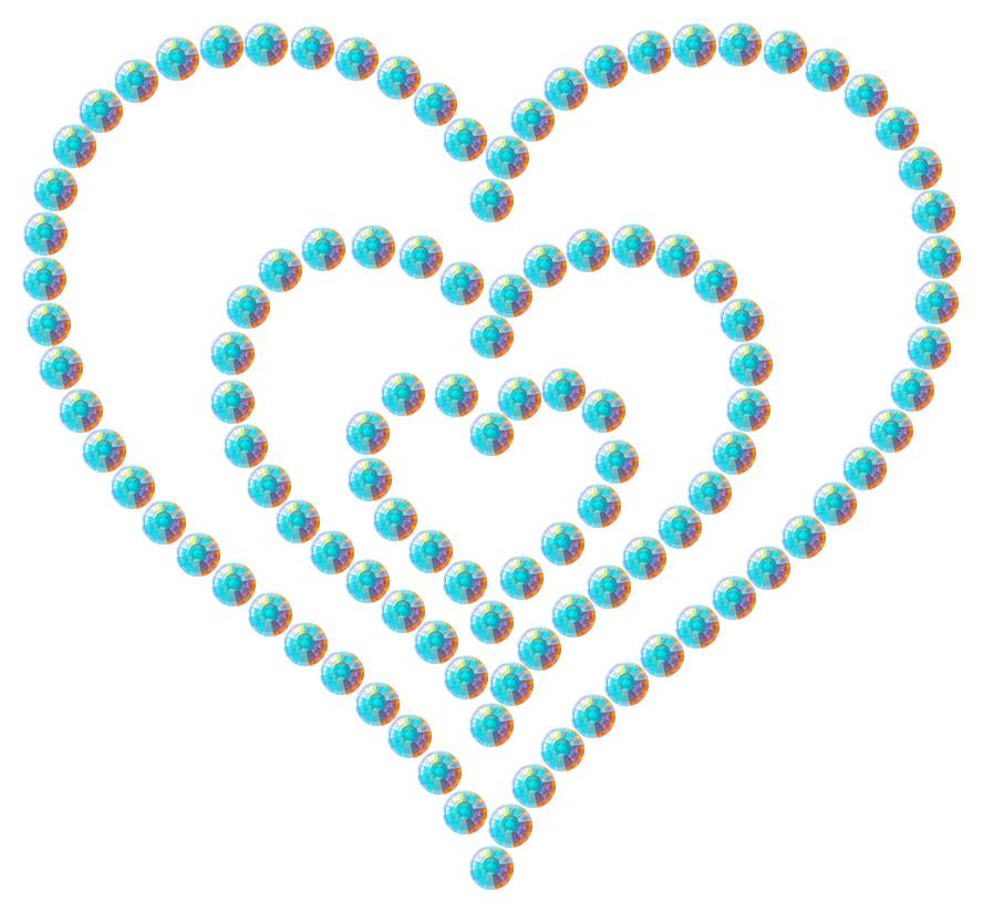 Трафарет Тройное сердце — RHT_HEART7_SS12_CRYSTAL_AB_DMC