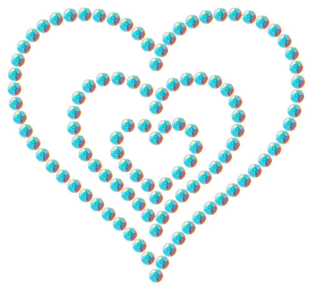 Трафарет Тройное сердце — RHT_HEART7_SS20_CRYSTAL_AB_DMC