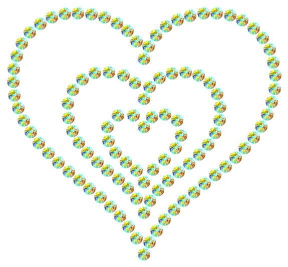 Трафарет Тройное сердце — RHT_HEART7_SS6_CRYSTAL_AB