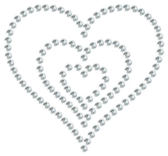 Трафарет Тройное сердце — RHT_HEART7_SS6_CRYSTAL_CLEAR