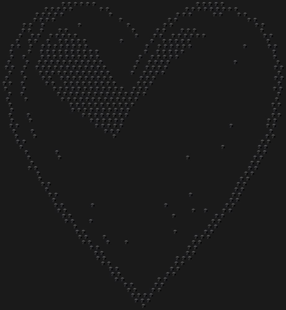 Трафарет Сердце 3D — RHT_HEART8_SS10_JET_BLACK