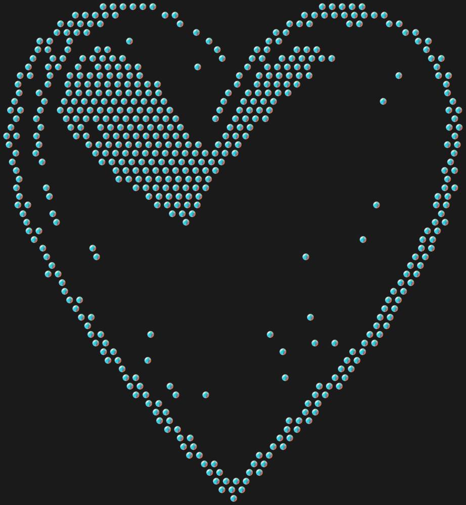 Трафарет Сердце 3D — RHT_HEART8_SS16_CRYSTAL_AB_DMC