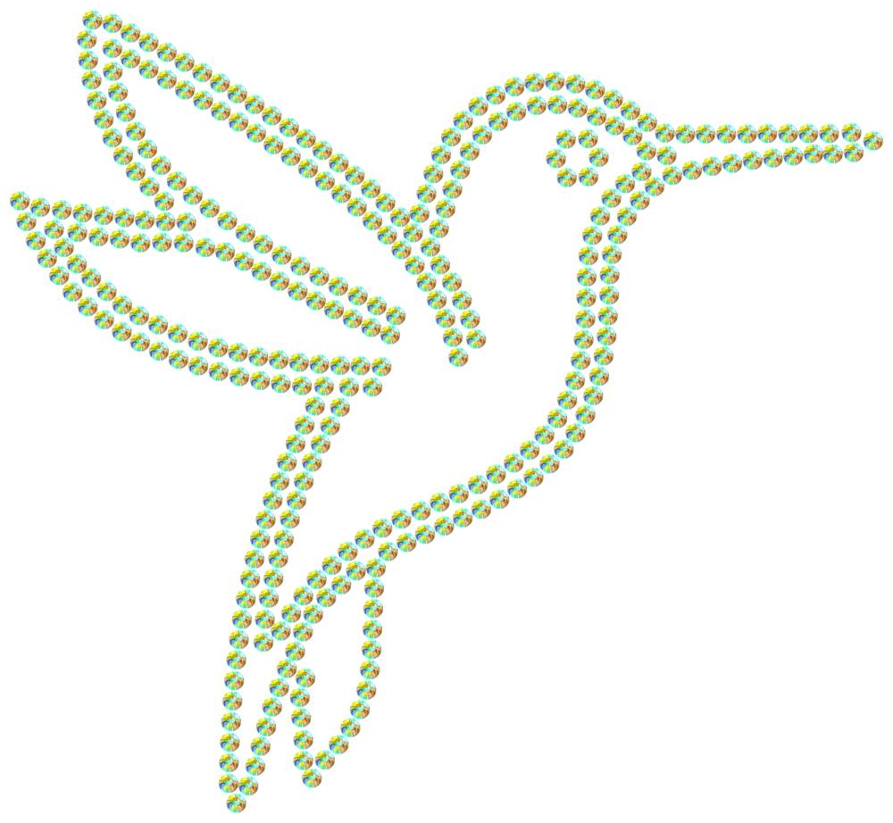 Трафарет Колибри — RHT_HUMMINGBIRD1_SS16_CRYSTAL_AB