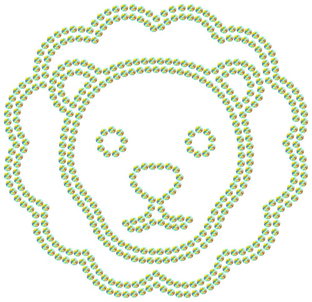 Трафарет Лев — RHT_LION2_SS10_CRYSTAL_AB