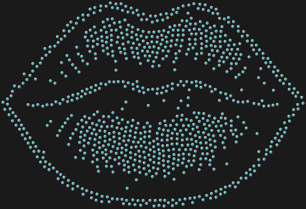 Трафарет Губы — RHT_LIPS2_SS10_CRYSTAL_AB_DMC