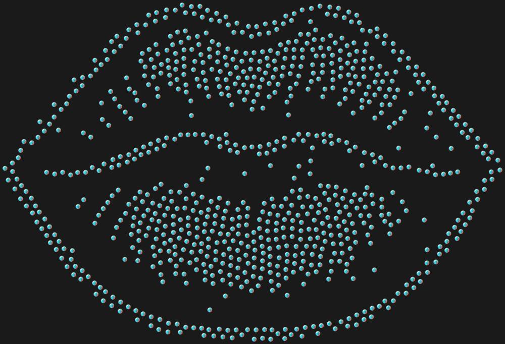 Трафарет Губы — RHT_LIPS2_SS6_CRYSTAL_AB_DMC
