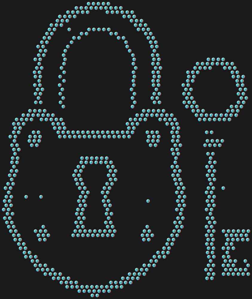 Трафарет Замок и ключ — RHT_LOCKKEY1_SS6_CRYSTAL_AB_DMC