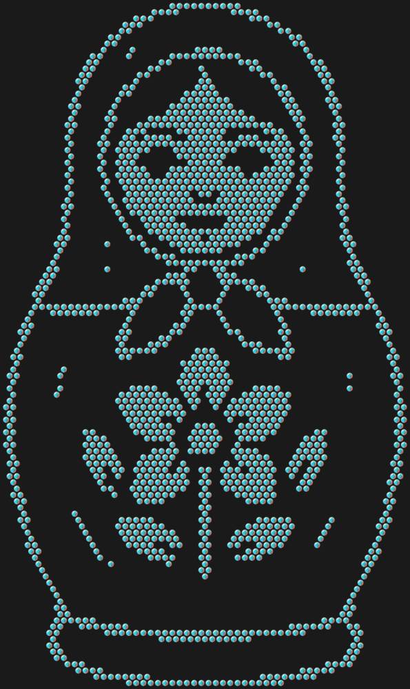 Трафарет Матрешка — RHT_MATRYOSHKA1_SS10_CRYSTAL_AB_DMC