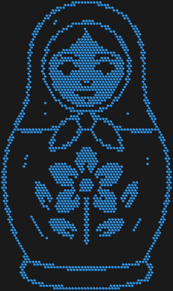 Трафарет Матрешка — RHT_MATRYOSHKA1_SS10_LT_SAPPHIRE