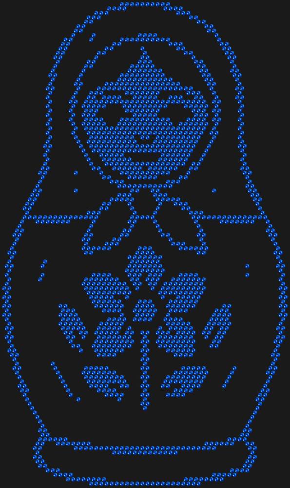 Трафарет Матрешка — RHT_MATRYOSHKA1_SS10_SAPPHIRE