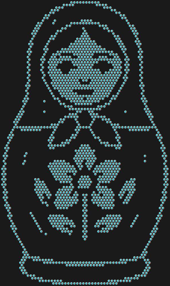 Трафарет Матрешка — RHT_MATRYOSHKA1_SS12_CRYSTAL_AB_DMC
