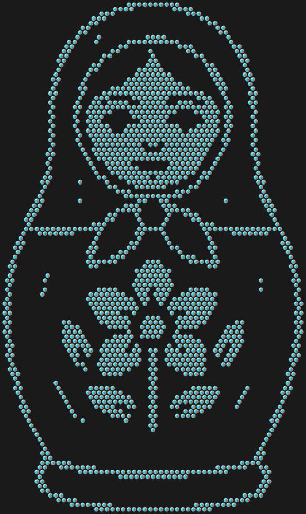 Трафарет Матрешка — RHT_MATRYOSHKA1_SS20_CRYSTAL_AB_DMC