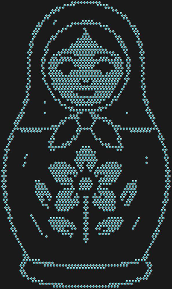 Трафарет Матрешка — RHT_MATRYOSHKA1_SS6_CRYSTAL_AB_DMC