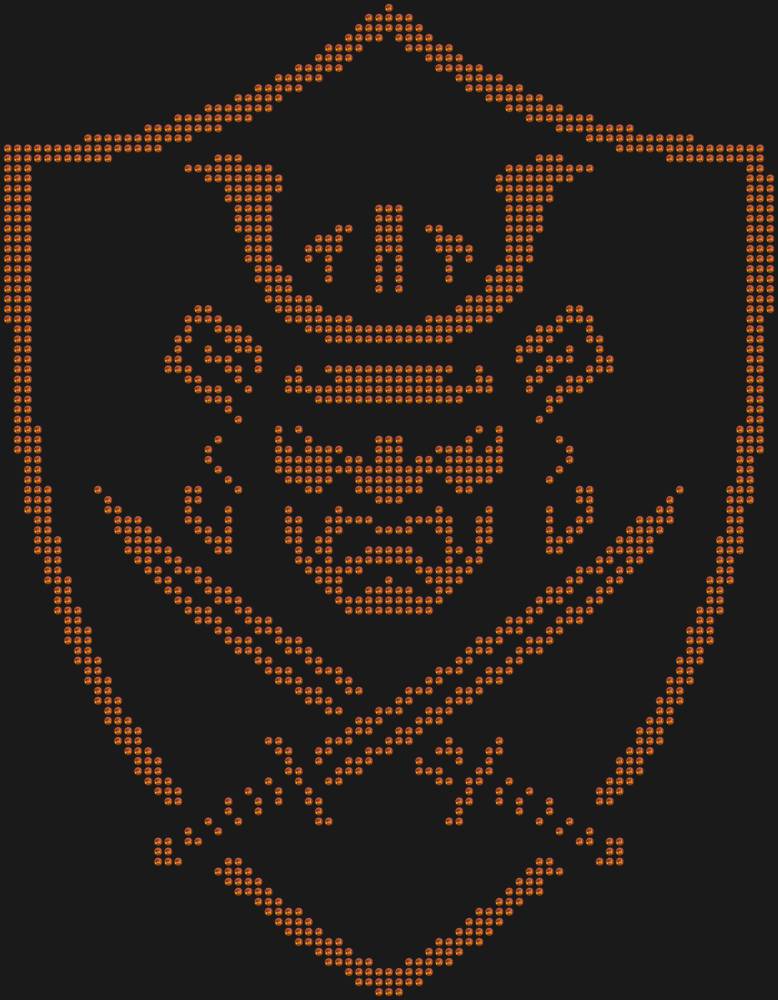 Трафарет Щит самурая — RHT_SAMURAI1_SS10_RED_VOLCANO