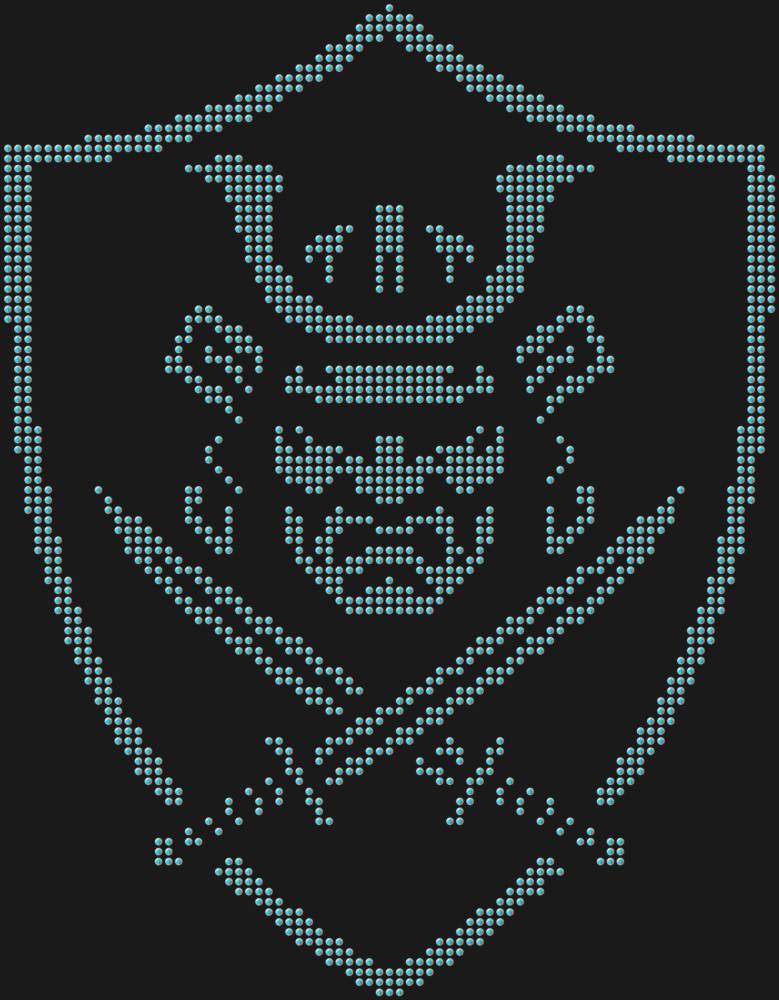 Трафарет Щит самурая — RHT_SAMURAI1_SS6_CRYSTAL_AB_DMC