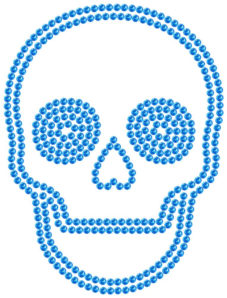 Трафарет Череп — RHT_SCULL2_SS10_LT_SAPPHIRE