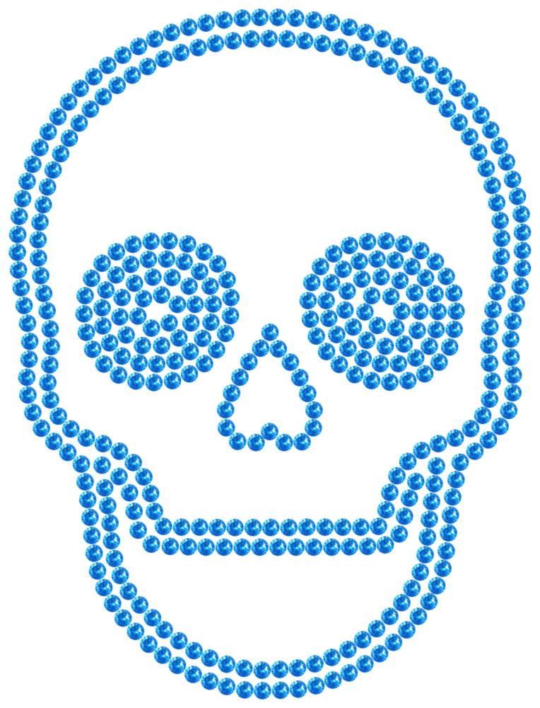 Трафарет Череп — RHT_SCULL2_SS16_LT_SAPPHIRE