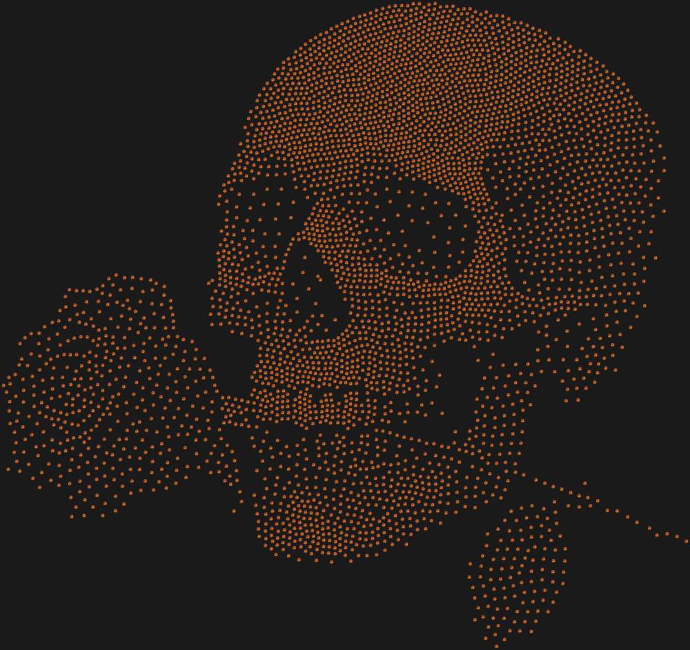 Трафарет Череп с розой — RHT_SKULLROSE1_SS10_RED_VOLCANO
