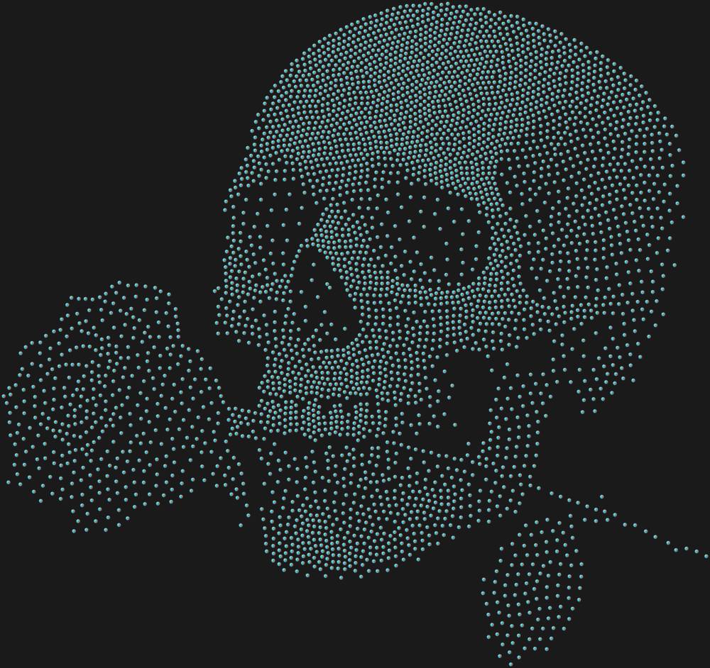 Трафарет Череп с розой — RHT_SKULLROSE1_SS20_CRYSTAL_AB_DMC