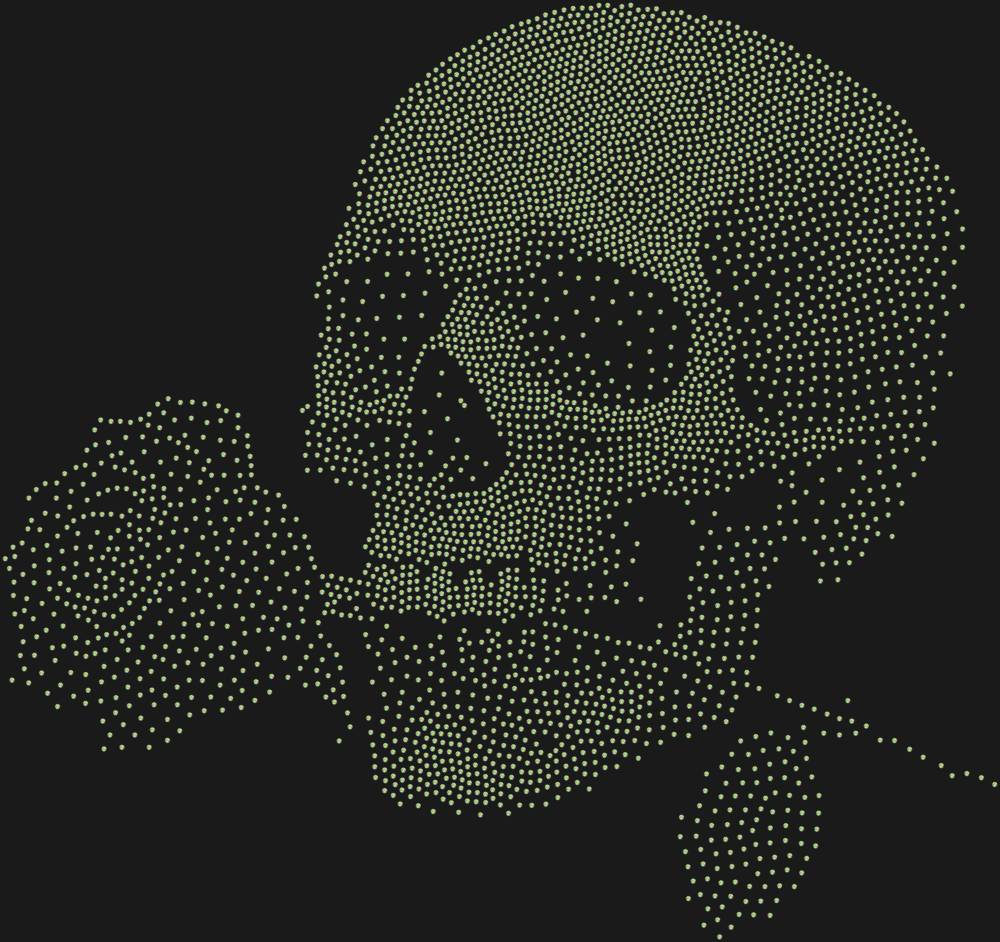 Трафарет Череп с розой — RHT_SKULLROSE1_SS6_CRYSTAL_AB