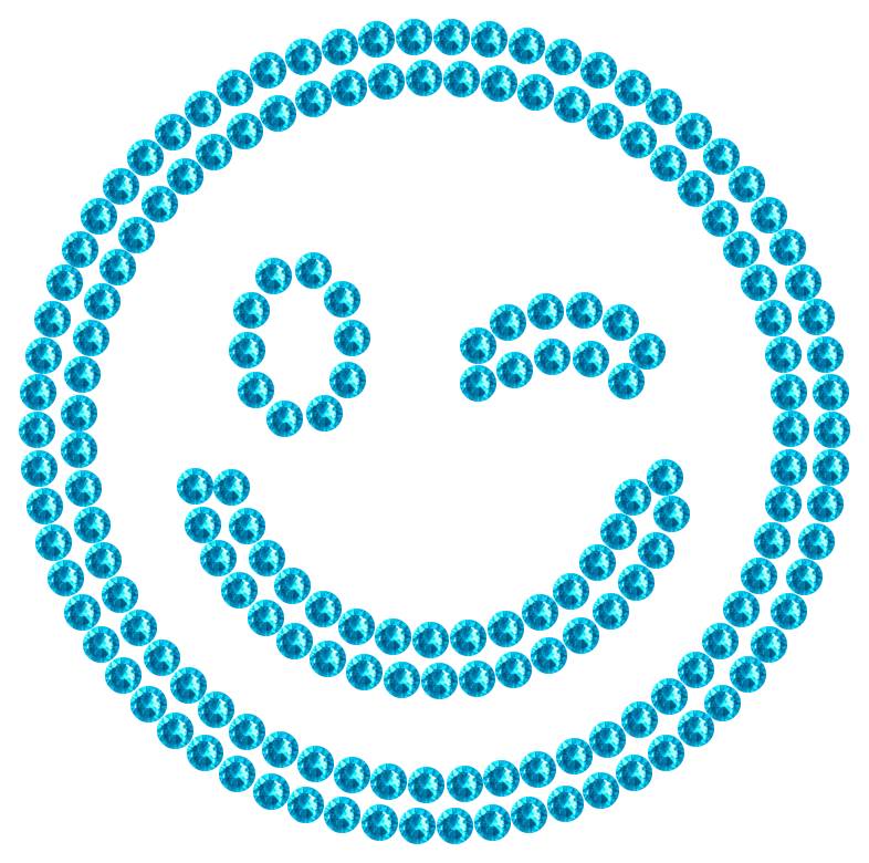 Трафарет Смайлик подмигивающий — RHT_SMILE2_SS10_AQUAMARINE