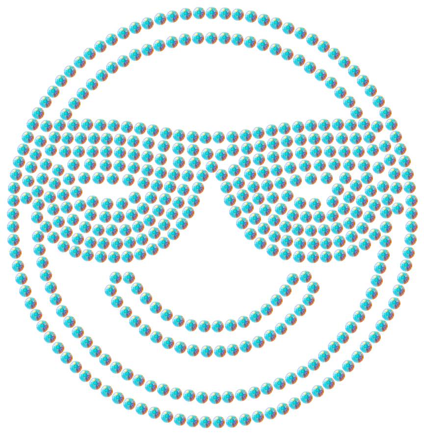 Трафарет Смайлик в очках — RHT_SMILE3_SS6_CRYSTAL_AB_DMC