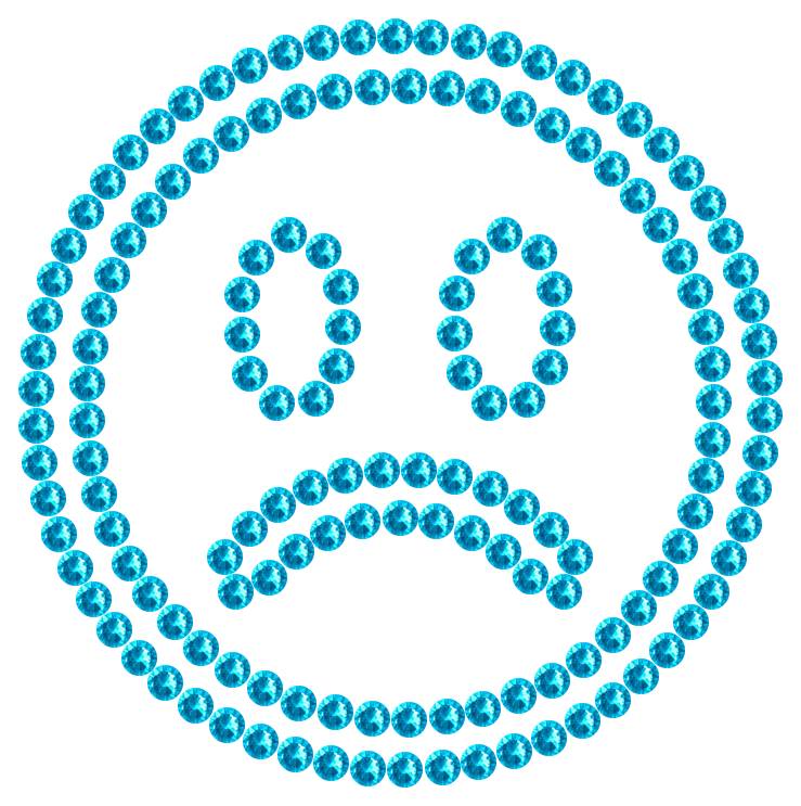 Трафарет Грустный смайлик — RHT_SMILE6_SS10_AQUAMARINE