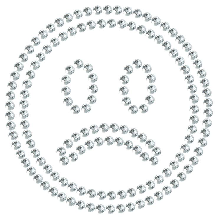 Трафарет Грустный смайлик — RHT_SMILE6_SS10_CRYSTAL_CLEAR