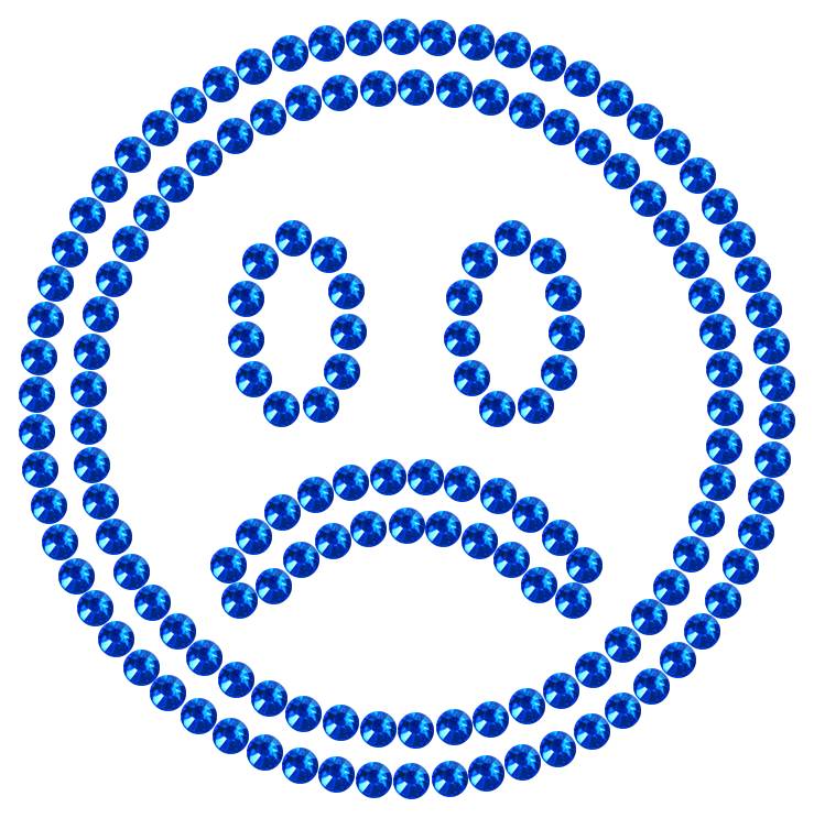 Трафарет Грустный смайлик — RHT_SMILE6_SS10_SAPPHIRE