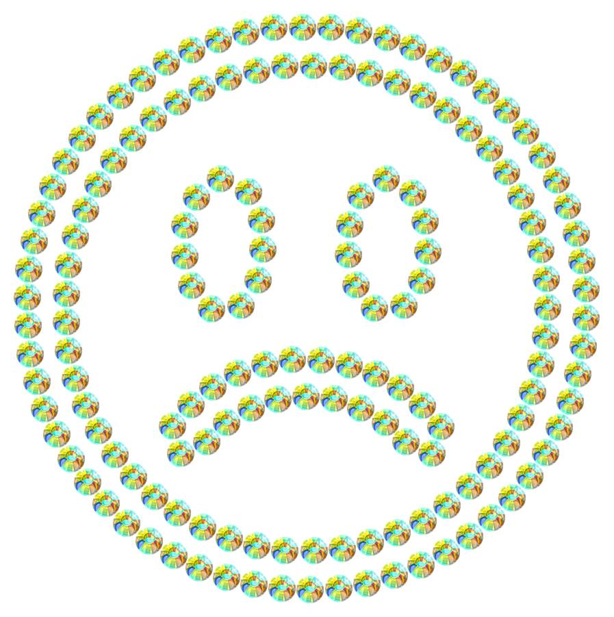 Трафарет Грустный смайлик — RHT_SMILE6_SS12_CRYSTAL_AB