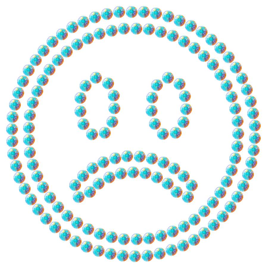 Трафарет Грустный смайлик — RHT_SMILE6_SS12_CRYSTAL_AB_DMC