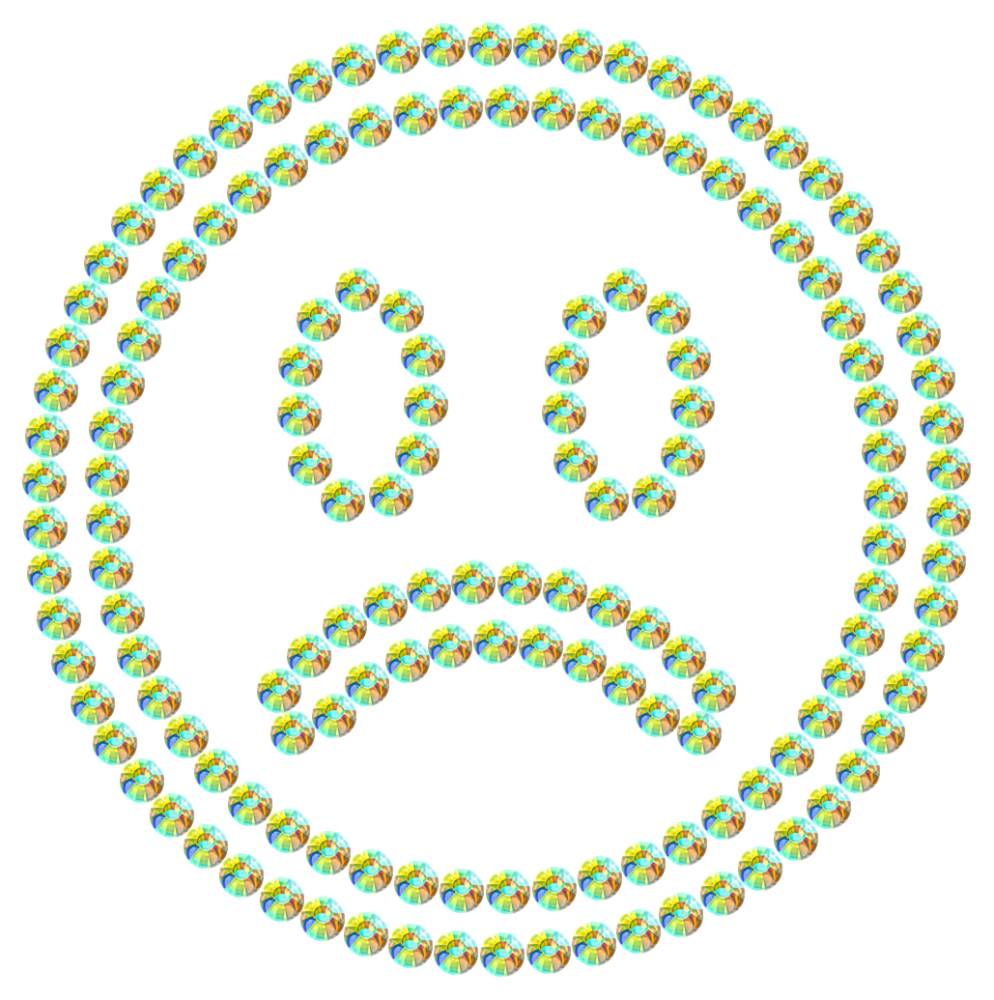 Трафарет Грустный смайлик — RHT_SMILE6_SS16_CRYSTAL_AB