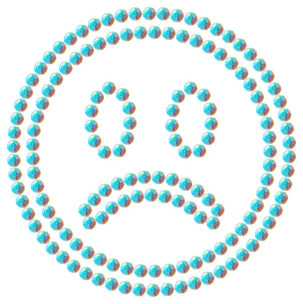 Трафарет Грустный смайлик — RHT_SMILE6_SS16_CRYSTAL_AB_DMC
