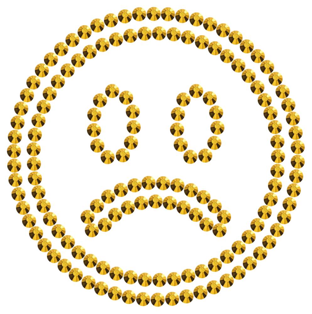 Трафарет Грустный смайлик — RHT_SMILE6_SS16_GOLD