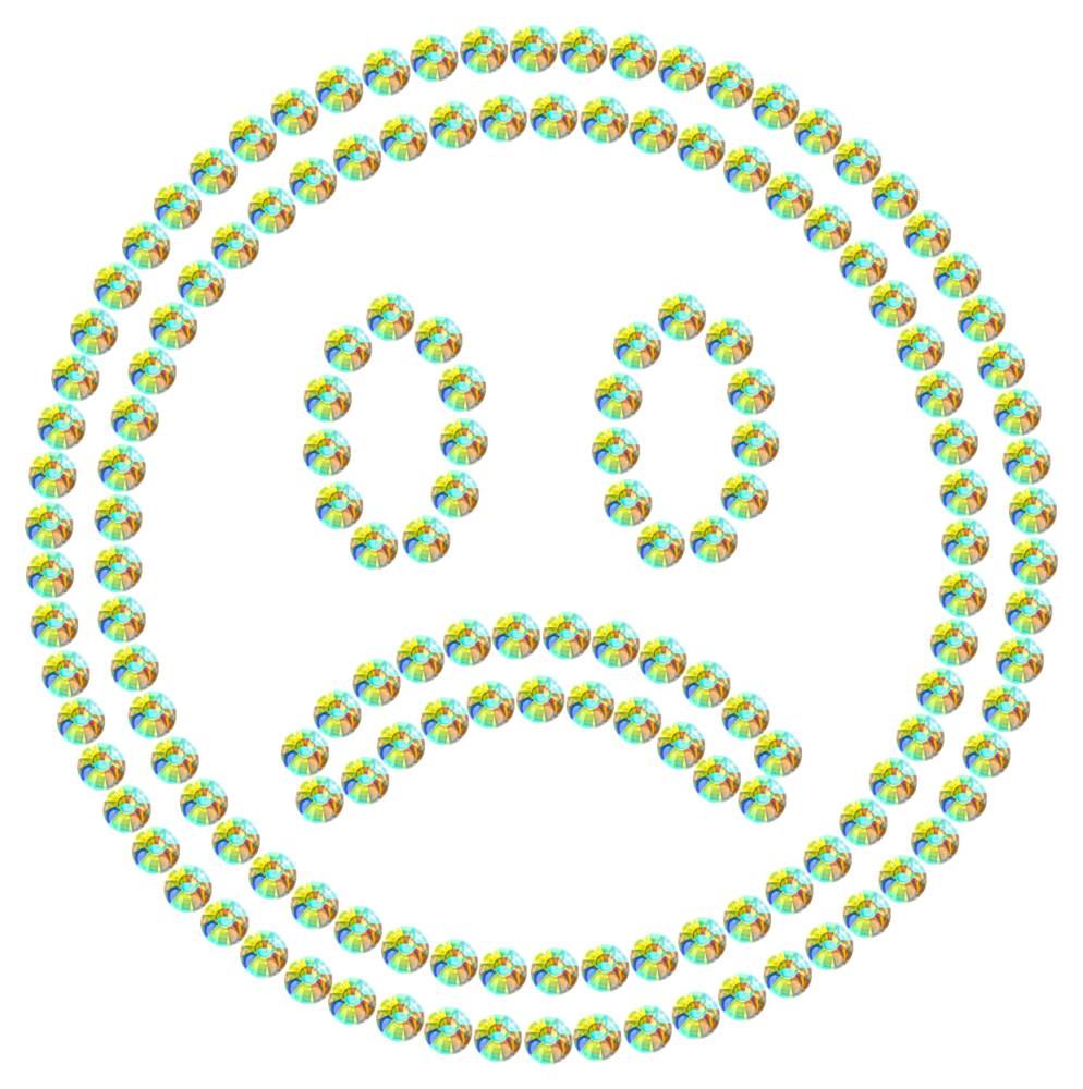 Трафарет Грустный смайлик — RHT_SMILE6_SS20_CRYSTAL_AB