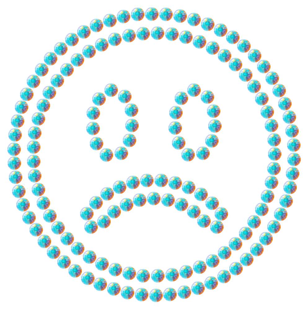 Трафарет Грустный смайлик — RHT_SMILE6_SS20_CRYSTAL_AB_DMC