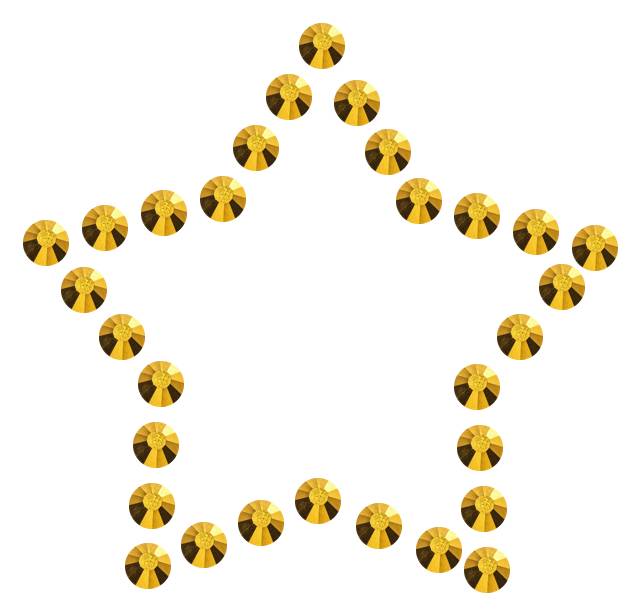 Трафарет Контур мини-звезды — RHT_STAR4_SS16_GOLD