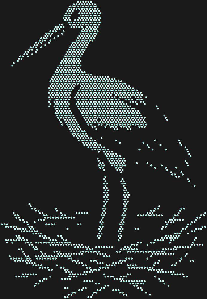 Трафарет Аист — RHT_STORK1_SS6_CRYSTAL_AB_DMC