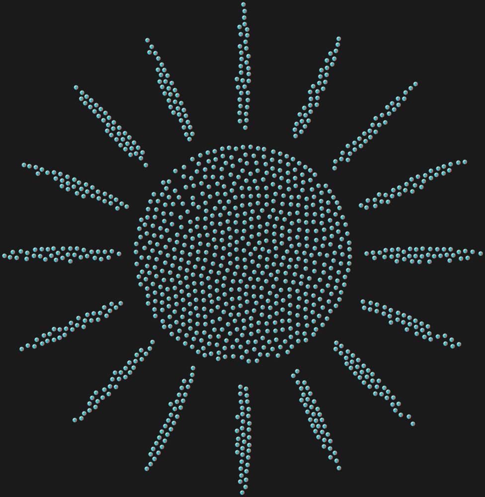 Трафарет Солнце с лучами — RHT_SUN1_SS10_CRYSTAL_AB_DMC