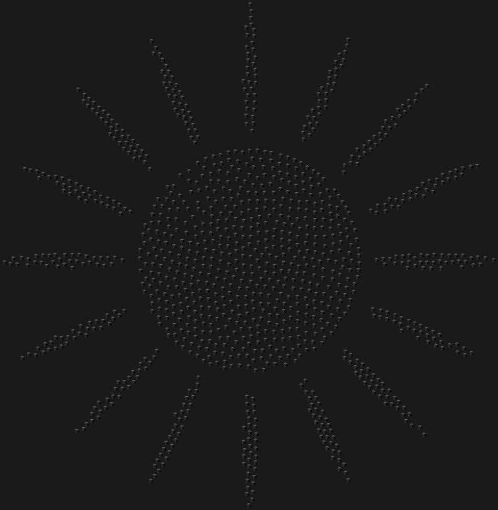 Трафарет Солнце с лучами — RHT_SUN1_SS10_JET_BLACK