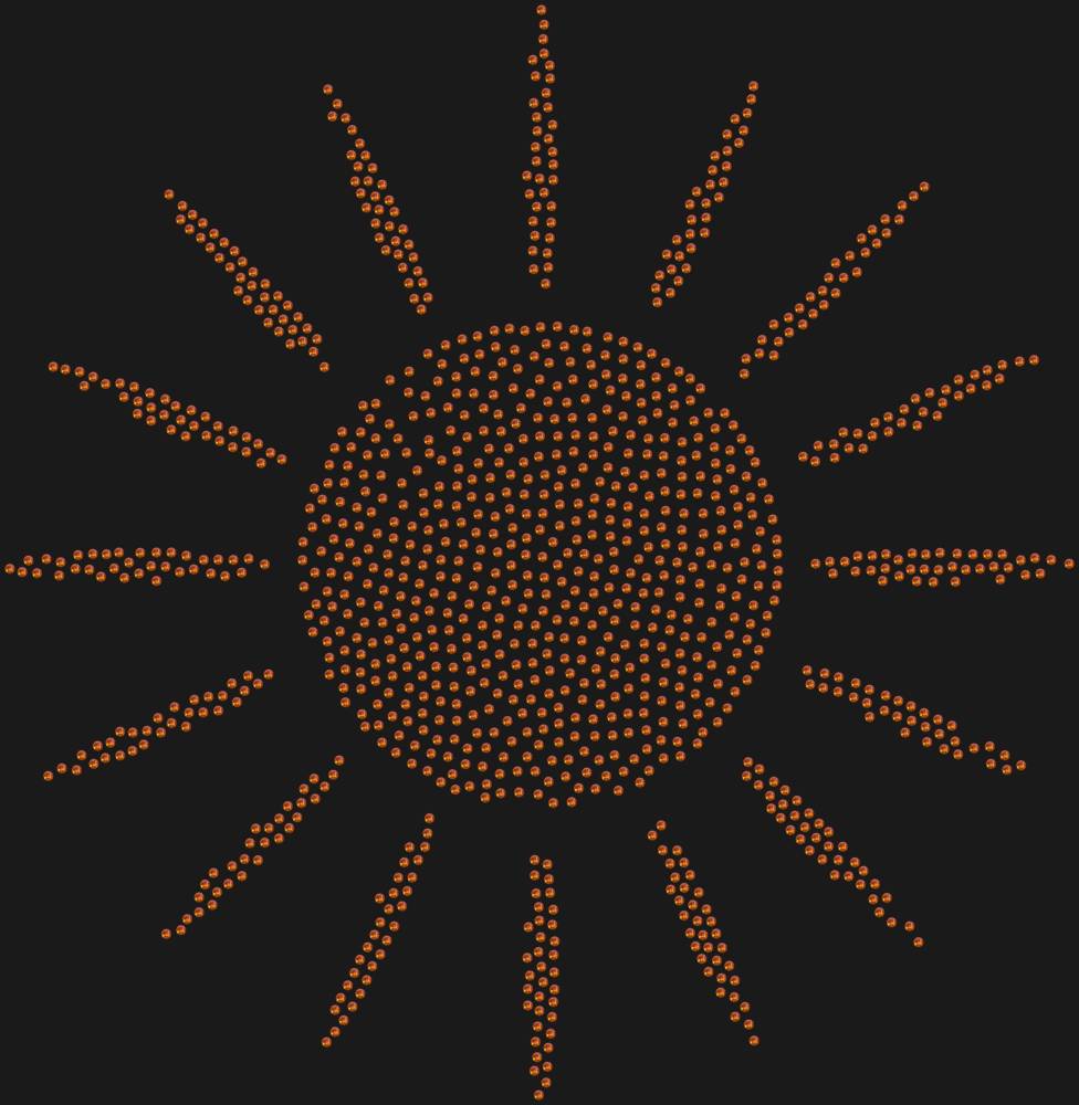 Трафарет Солнце с лучами — RHT_SUN1_SS10_RED_VOLCANO