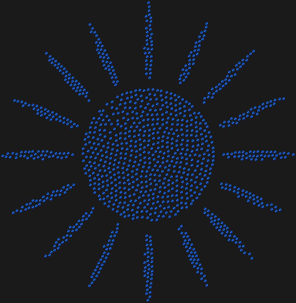 Трафарет Солнце с лучами — RHT_SUN1_SS10_SAPPHIRE
