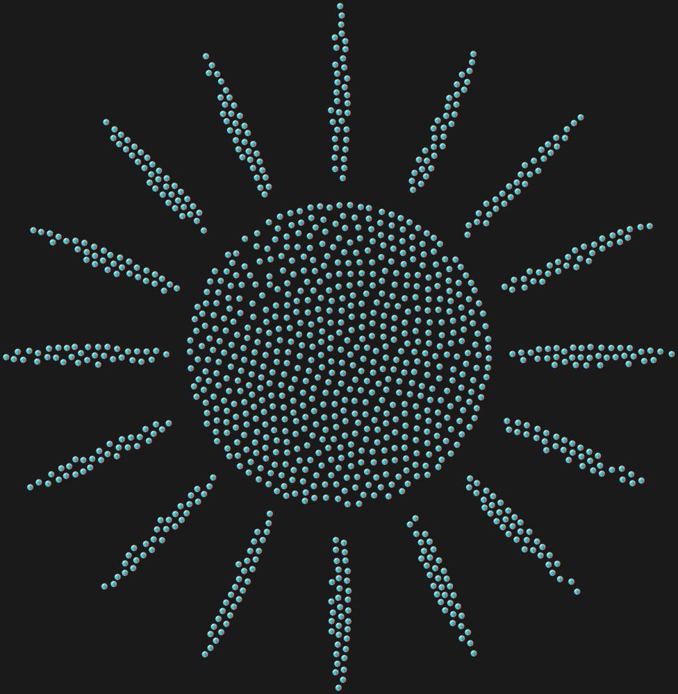 Трафарет Солнце с лучами — RHT_SUN1_SS16_CRYSTAL_AB_DMC