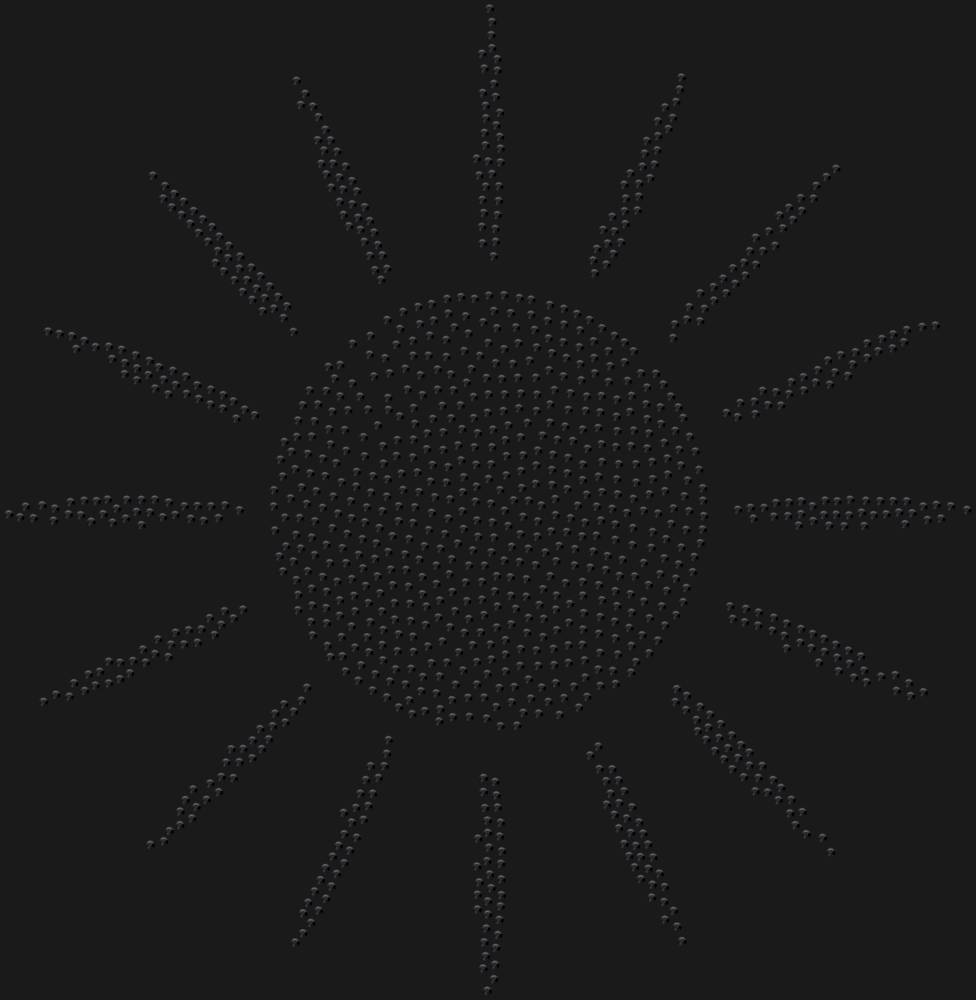 Трафарет Солнце с лучами — RHT_SUN1_SS16_JET_BLACK