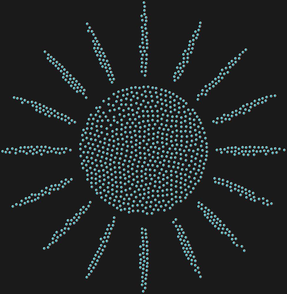 Трафарет Солнце с лучами — RHT_SUN1_SS20_CRYSTAL_AB_DMC