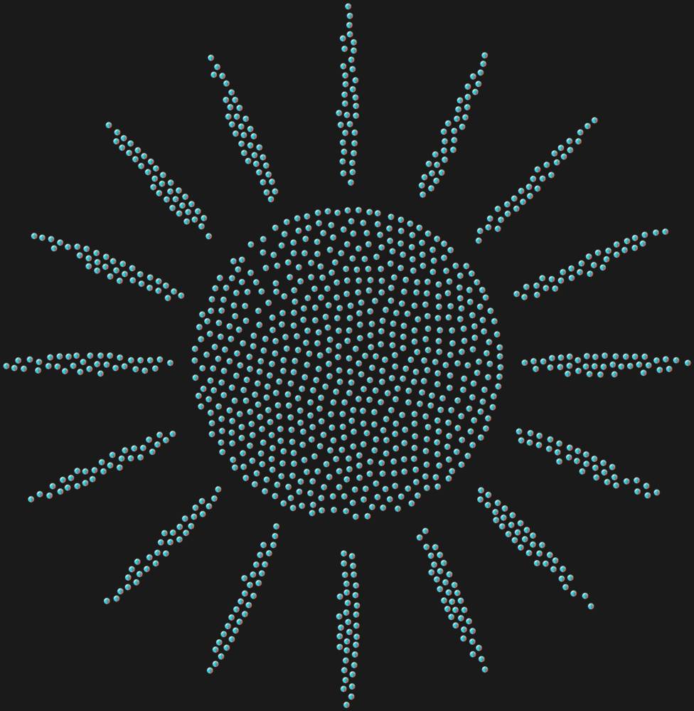 Трафарет Солнце с лучами — RHT_SUN1_SS6_CRYSTAL_AB_DMC