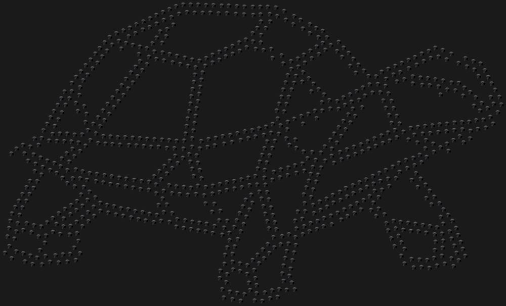 Трафарет Черепаха low-poly — RHT_TURTLE2_SS10_JET_BLACK